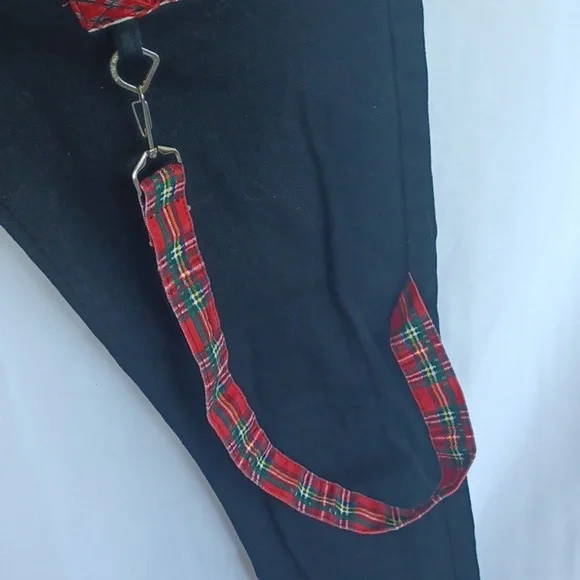 Enrica Men's Straight Slim two tone black & plaid Jeans, 30 x 28 ankle